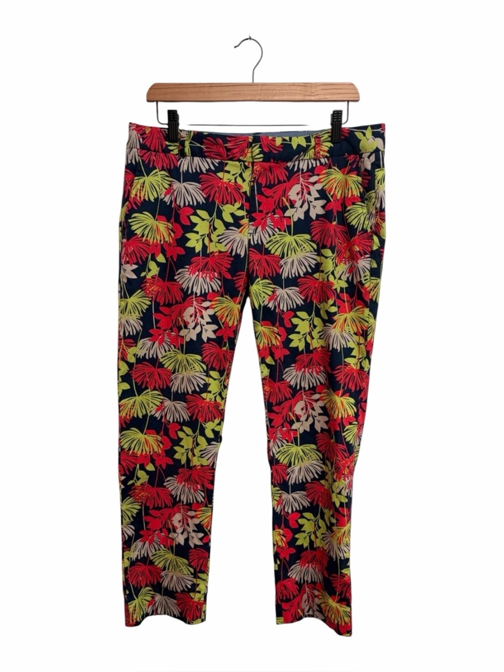 Banana Republic Tropical Floral Hampton Fit Pants Cotton Blend
